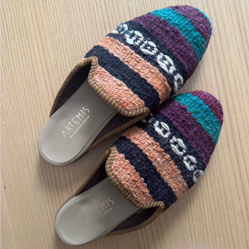 Artemis Design Co Straw Print Mules